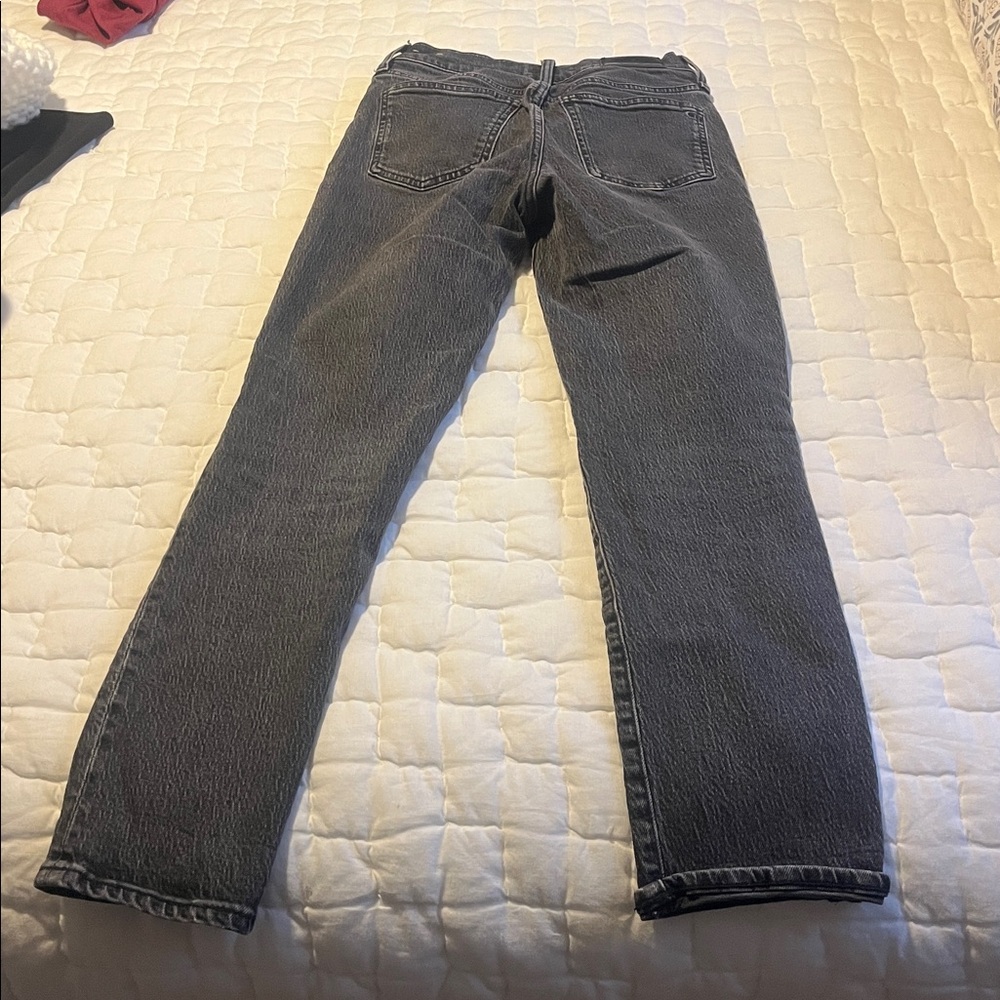 Madewell Women's Dark Gray/Black Straight Leg Jeans - Picture 5 of 5